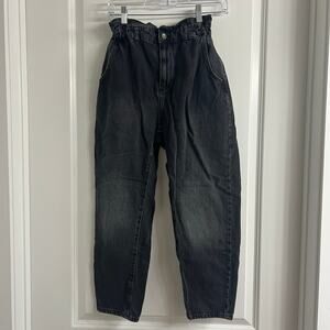 Zara Women’s Black Paperbag Waist Mom Jeans – Size EUR 34 / US 2